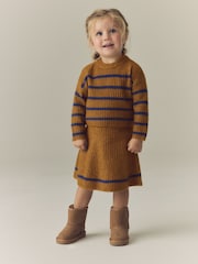 Brown and Blue Stripe Rib Skirt Set (3mths-7yrs) - Image 1 of 8