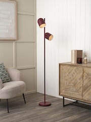 Pacific Mulberry Finn Metal Cloche Two Head Floor Lamp - Image 1 of 6