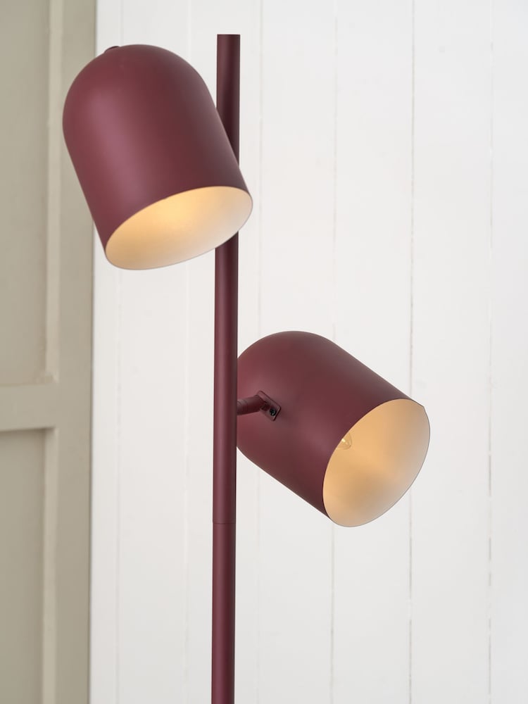 Pacific Mulberry Finn Metal Cloche Two Head Floor Lamp - Image 2 of 6 Pacific Mulberry Finn Metal Cloche Two Head Floor Lamp - Image 2 of 6
