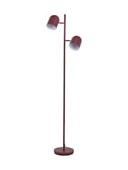 Pacific Mulberry Finn Metal Cloche Two Head Floor Lamp - Image 4 of 6