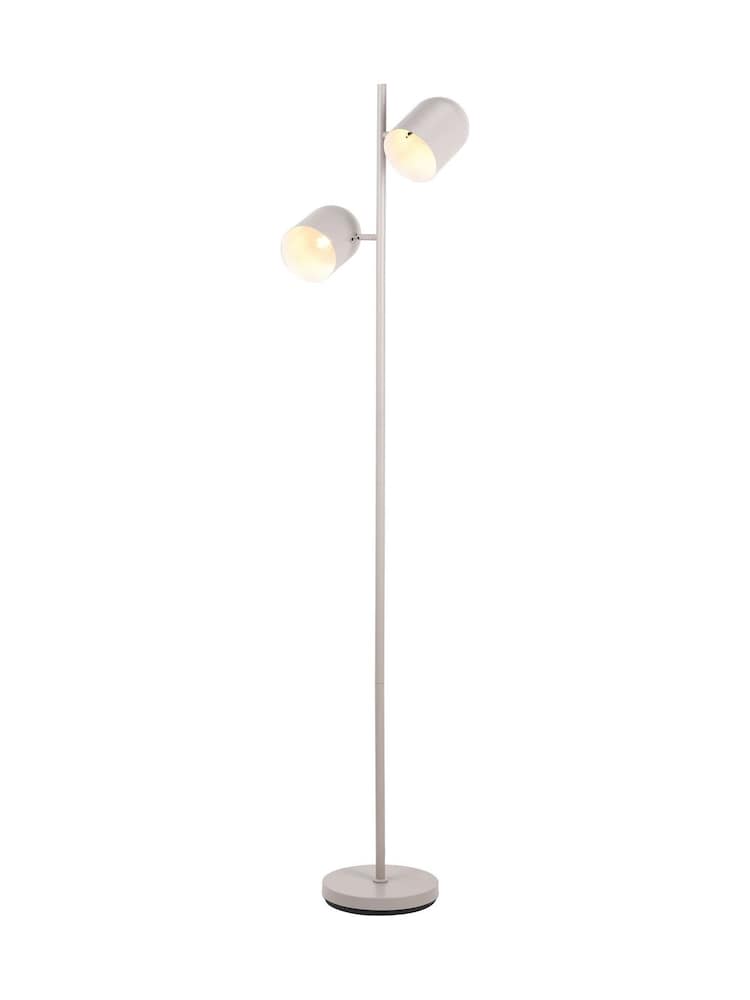 Pacific Grey Finn Metal Cloche Two Head Floor Lamp - Image 6 of 6 Pacific Grey Finn Metal Cloche Two Head Floor Lamp - Image 6 of 6