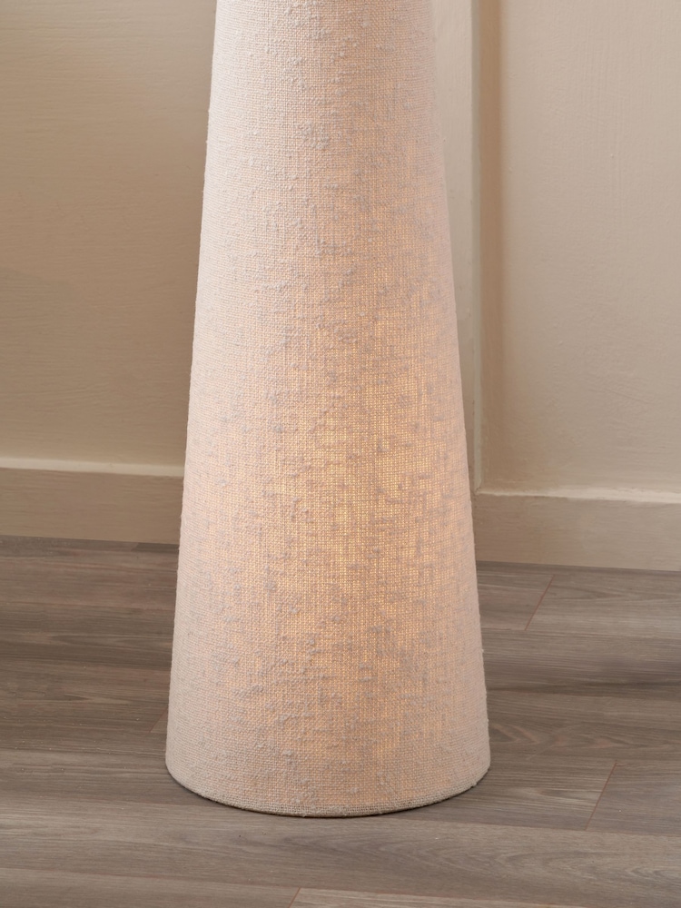 Pacific White Mirissa Slubby Handloom Fabric Floor Lamp - Image 2 of 5