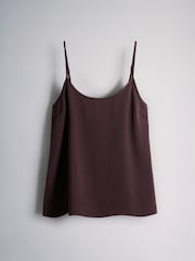 The Set 3 Pack Satin Cami Vests Berry Red/Navy Blue/Cream - Image 3 of 6