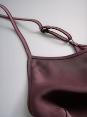 The Set 3 Pack Satin Cami Vests Berry Red/Navy Blue/Cream - Image 6 of 6
