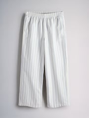The Set 2 Pack Pull On Wide Leg Stripe Trousers Pale Blue/Cream Stripe - Image 7 of 9