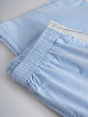 The Set 2 Pack Pull On Wide Leg Stripe Trousers Pale Blue/Cream Stripe - Image 9 of 9