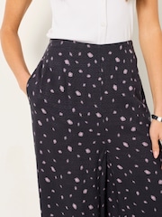 FatFace Zelda Black Paisley Palazzo Trousers - Image 5 of 7