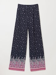 FatFace Zelda Black Paisley Palazzo Trousers - Image 7 of 7