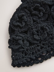 Black Crochet Knitted Hat - Image 2 of 3