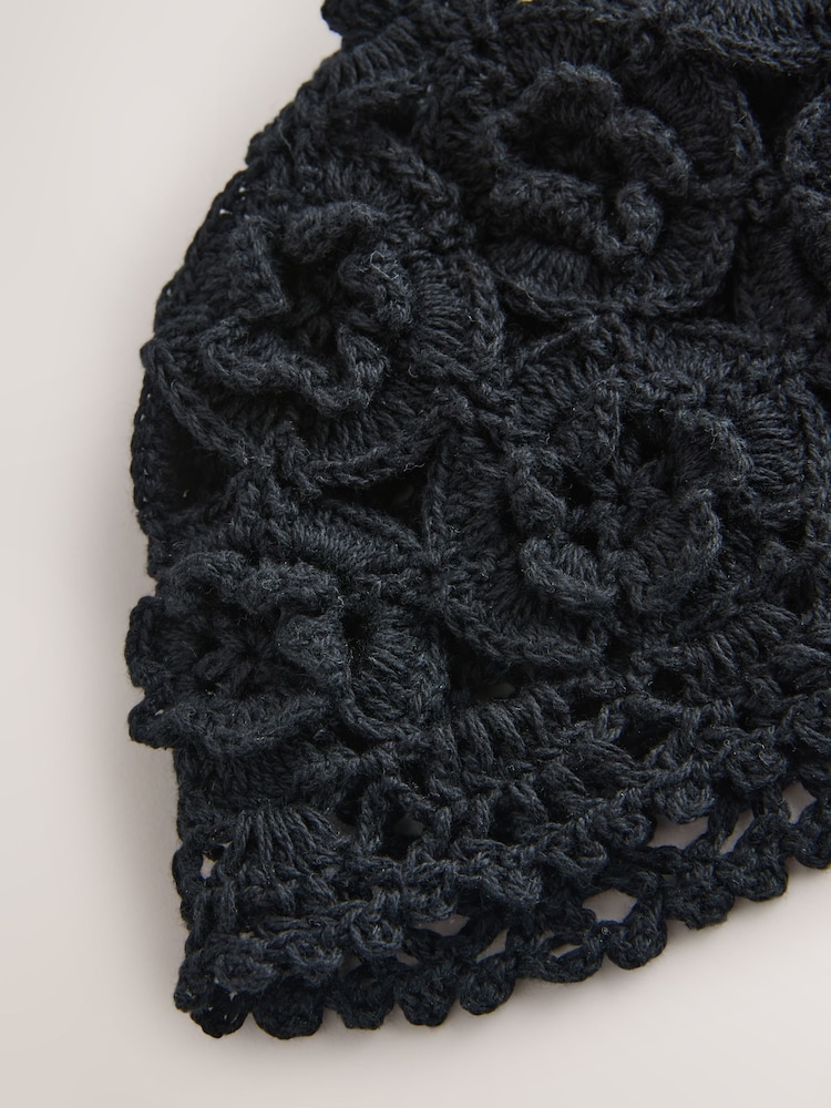 Black Crochet Knitted Hat - Image 2 of 3