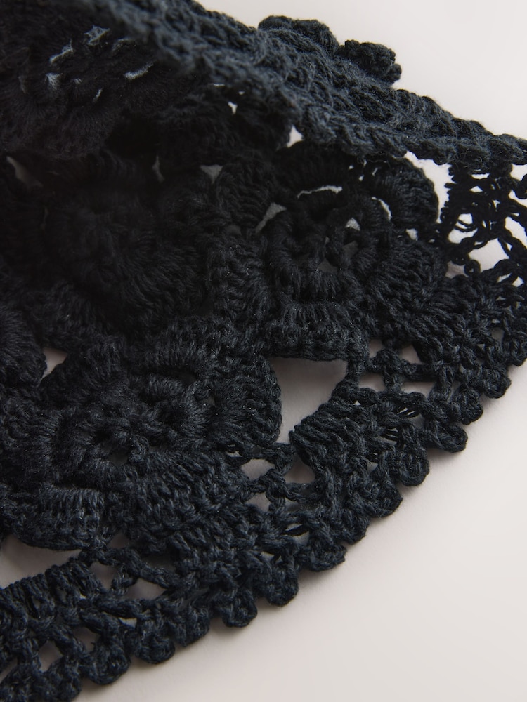 Black Crochet Knitted Hat - Image 8 of 8