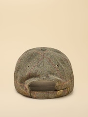 Joules Official Burghley Brown Embroidered Tweed Cap - Image 2 of 5