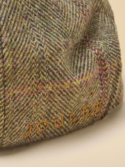 Joules Official Burghley Brown Embroidered Tweed Cap - Image 3 of 5