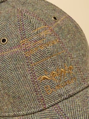 Joules Official Burghley Brown Embroidered Tweed Cap - Image 4 of 5