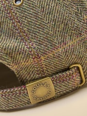 Joules Official Burghley Brown Embroidered Tweed Cap - Image 5 of 5