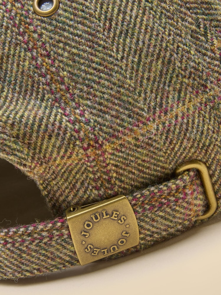 Joules Official Burghley Brown Embroidered Tweed Cap - Image 5 of 5 Joules Official Burghley Brown Embroidered Tweed Cap - Image 5 of 5