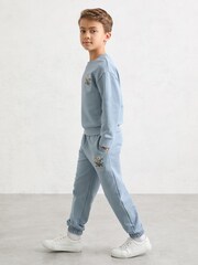 Reiss Pale Blue Dodd Cotton Dandelion Logo Cuffed Joggers - Image 3 of 4
