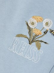 Reiss Pale Blue Dodd Cotton Dandelion Logo Cuffed Joggers - Image 4 of 4