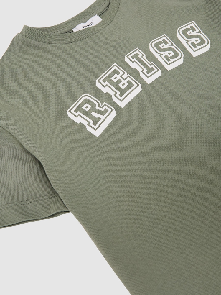 Reiss Sage/Off White Leonard T-Shirt - Image 1 of 2