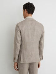 Reiss Epsom Linen-Wool Single-Breasted Check Blazer Tailored-Fit - Imaginea 8 din 12