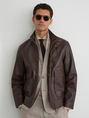 Reiss Epsom Linen-Wool Single-Breasted Check Blazer Tailored-Fit - Imaginea 9 din 12