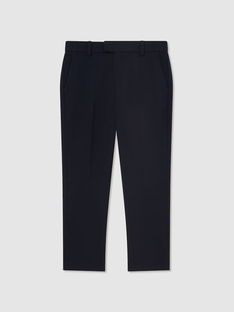 Reiss Navy Belmont T 3-9 yrs Slim-Fit Trousers With Wool - Image 1 of 3 Reiss Navy Belmont T 3-9 yrs Slim-Fit Trousers With Wool - Image 1 of 3