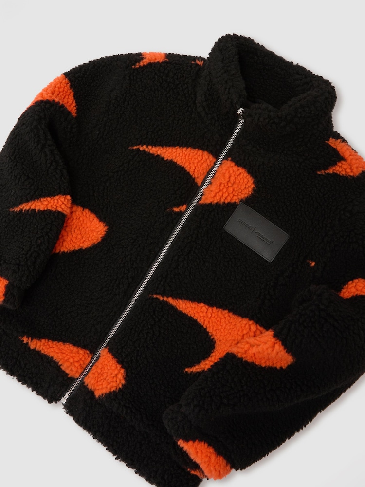 Reiss Black/Payaya King 13-14 yrs Children's McLaren Racing Speedmark Fleece Jacket Unisex-Fit - Image 1 of 3