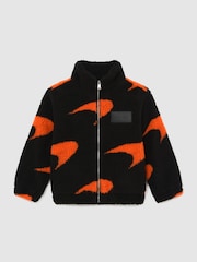 Reiss Black/Payaya King 13-14 yrs Children's McLaren Racing Speedmark Fleece Jacket Unisex-Fit - Image 3 of 3