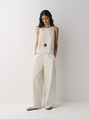 The Set 2 Pack Lightweight Pull-On Wide Leg Jeans Light Blue/Cream Stripe - Image 1 of 8