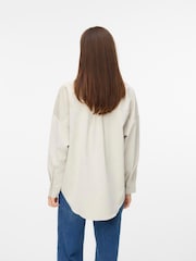 VERO MODA Cream Long Sleeve Corduroy Shirt - Image 3 of 4