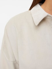 VERO MODA Cream Long Sleeve Corduroy Shirt - Image 4 of 4
