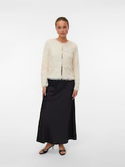 VERO MODA Black Satin Midi Skirt - Image 2 of 4