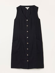 FatFace Jena Black Petite Linen Dress - Image 6 of 6