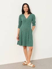 FatFace Anya Green Paisley Mini Dress - Image 1 of 5