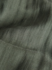 The Set 2 Pack Pleasted Front Wide Leg Trousers With Linen Chocolate Brown/Khaki Green - Image 8 of 9