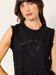 FatFace Black Petite Gi Embroidered Blouse - Image 4 of 5