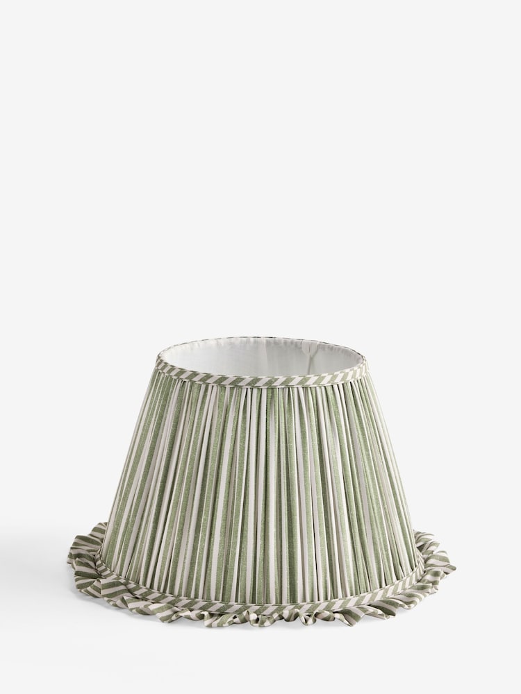 Green Stripe Pleated Lamp Shade - Image 1 of 3 Green Stripe Pleated Lamp Shade - Image 1 of 3