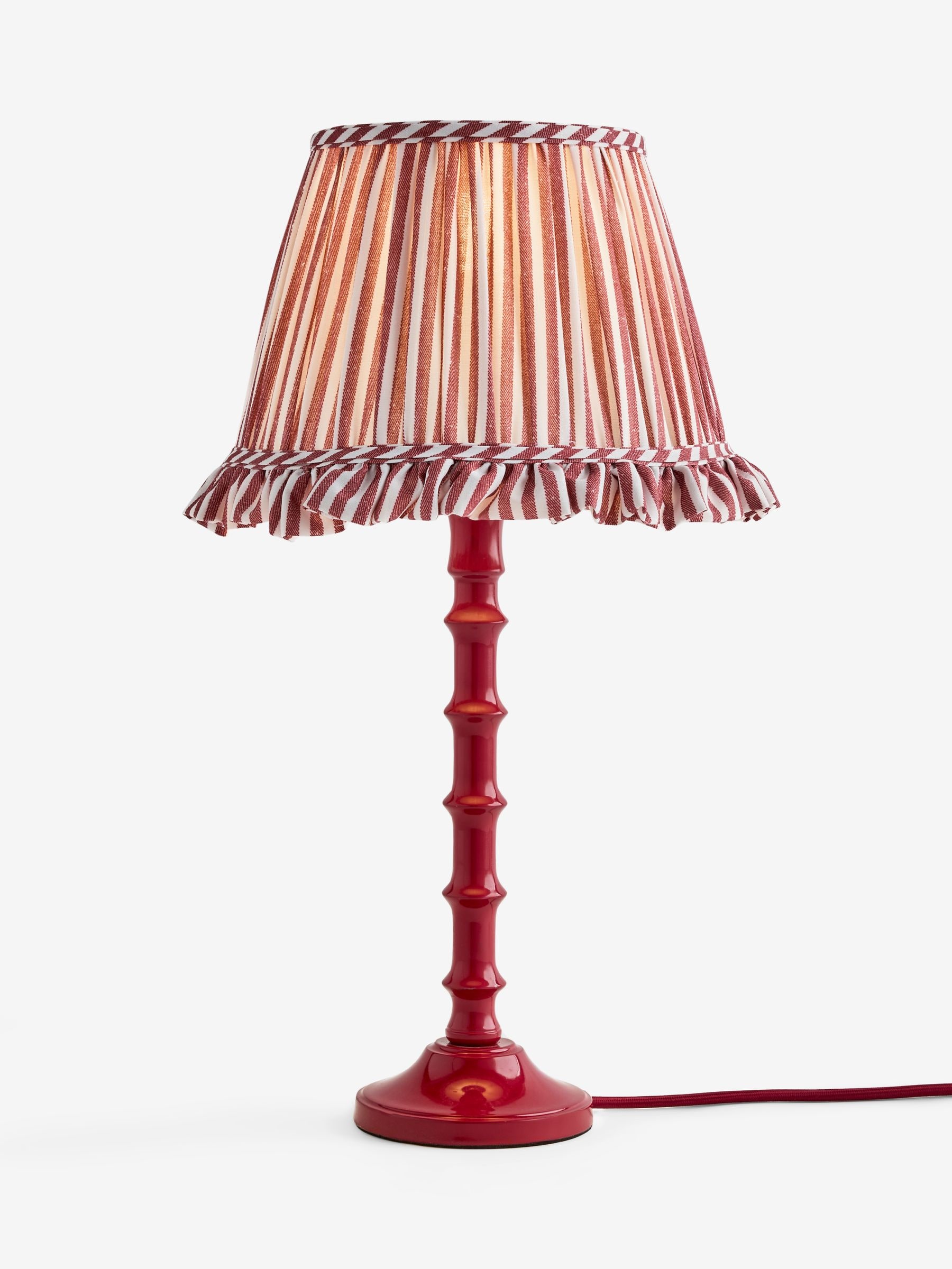 Buy Red Stripe Pleated Lamp Shade from Next USA