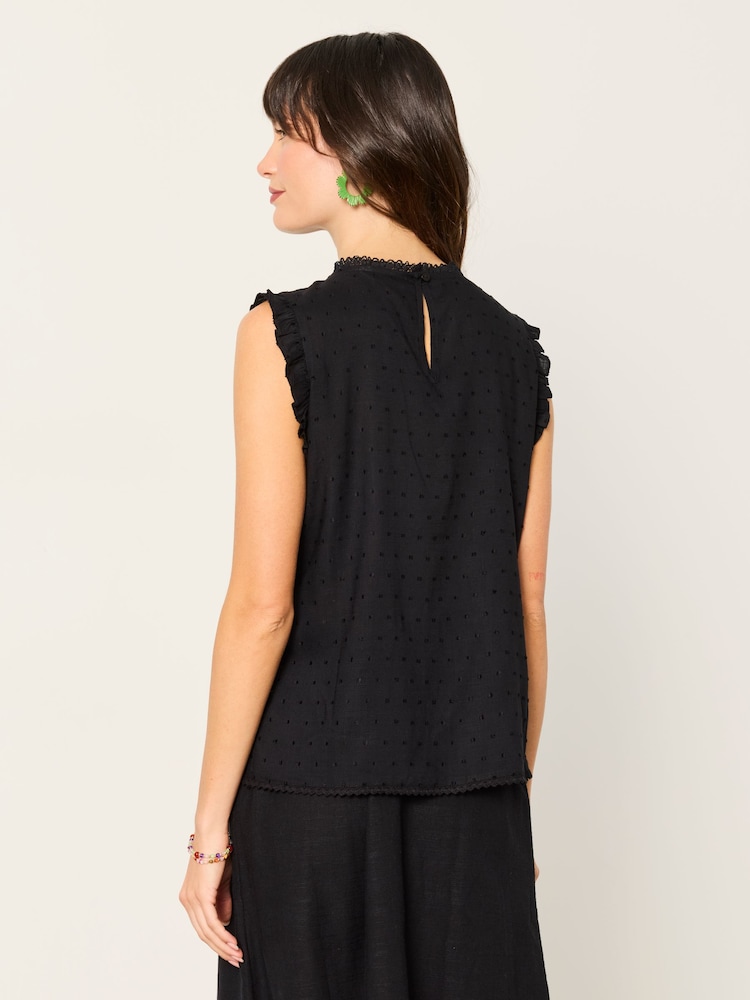 FatFace Black Gi Embroidered Blouse - Image 2 of 5
