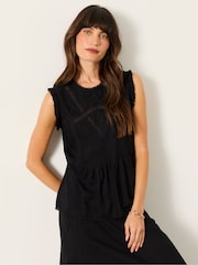 FatFace Black Gi Embroidered Blouse - Image 3 of 5