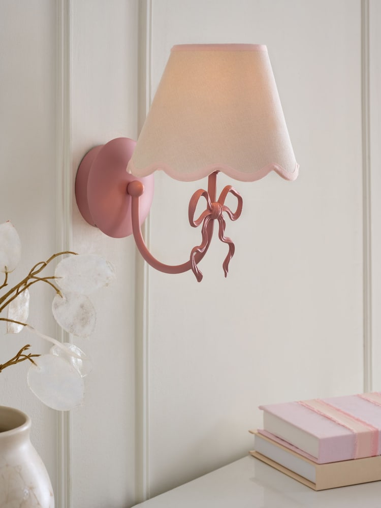 Pink Bow Rechargeable Wall Light - Image 1 of 8 Pink Bow Rechargeable Wall Light - Image 1 of 8