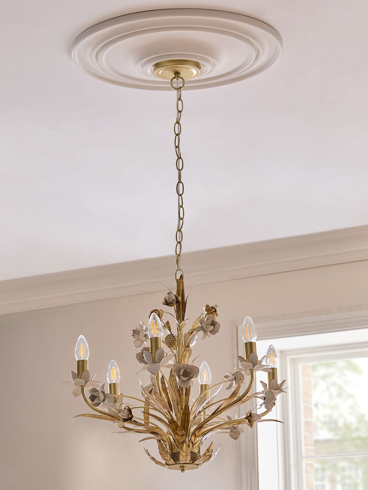 Brass Versailles 6 Light Chandelier - Image 2 of 7 Brass Versailles 6 Light Chandelier - Image 2 of 7