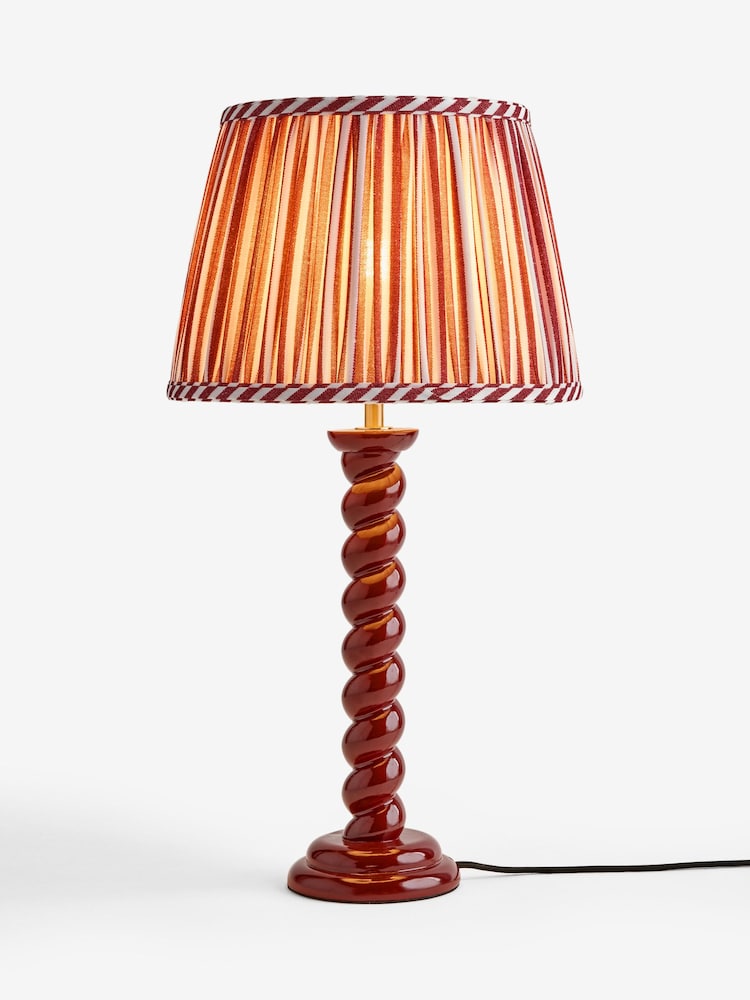 Red Barley Twist Table Lamp - Image 5 of 5 Red Barley Twist Table Lamp - Image 5 of 5
