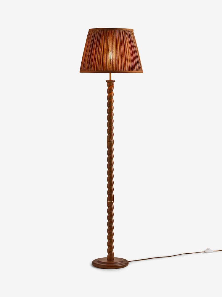 Natural Barley Twist Floor Lamp - Image 1 of 2 Natural Barley Twist Floor Lamp - Image 1 of 2