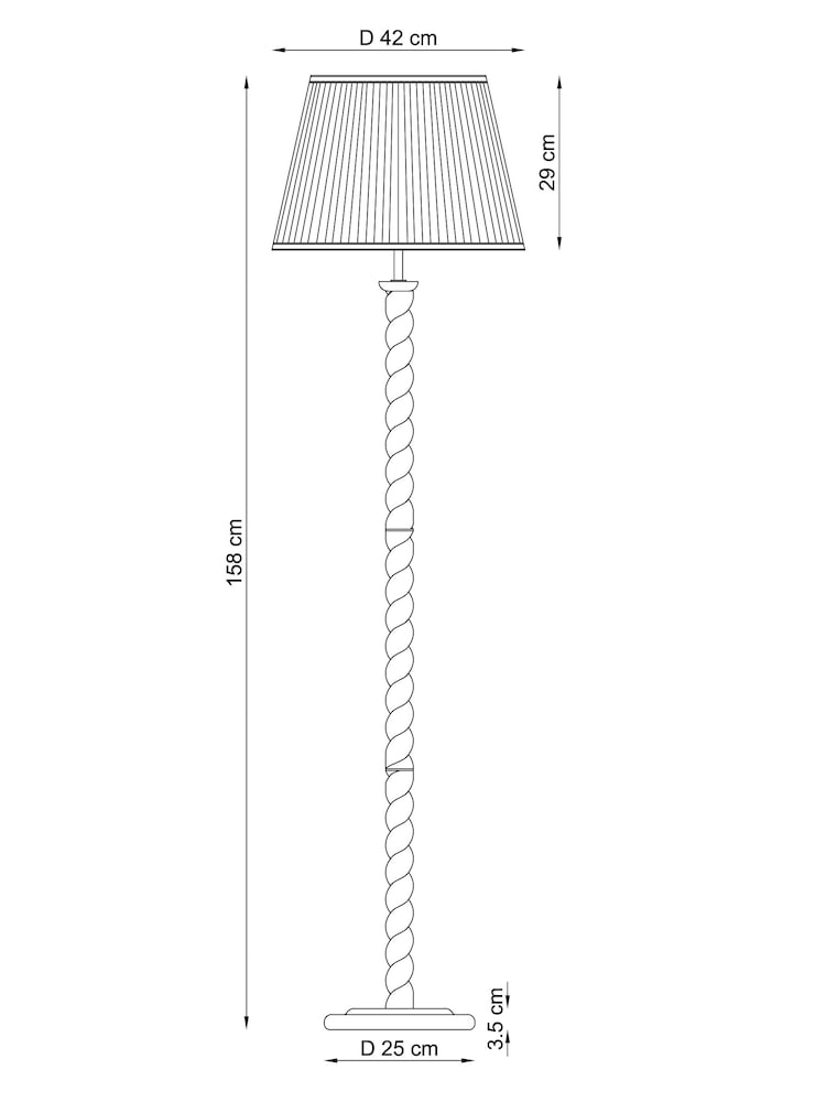 Natural Barley Twist Floor Lamp - Image 2 of 2 Natural Barley Twist Floor Lamp - Image 2 of 2