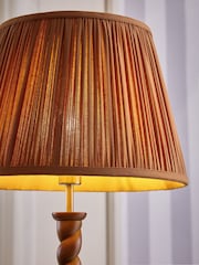Dark Wood Barley Twist Floor Lamp - Image 3 of 6