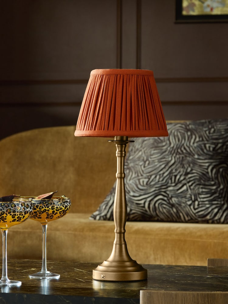 Orange Plain Pleat Pleated Lamp Shade - Image 2 of 4 Orange Plain Pleat Pleated Lamp Shade - Image 2 of 4