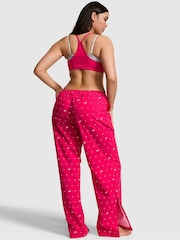 Victoria's Secret Pink Hot Stuff Pink Dog Print Long Split Leg Pyjama Bottoms - Image 2 of 2