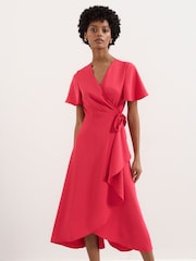 Phase Eight Pink Julissa Wrap Dress - Image 3 of 6