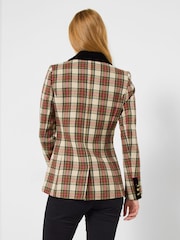 Joe Browns Cream Petite Velour Collar And Trim Check Jacket - Image 4 of 7